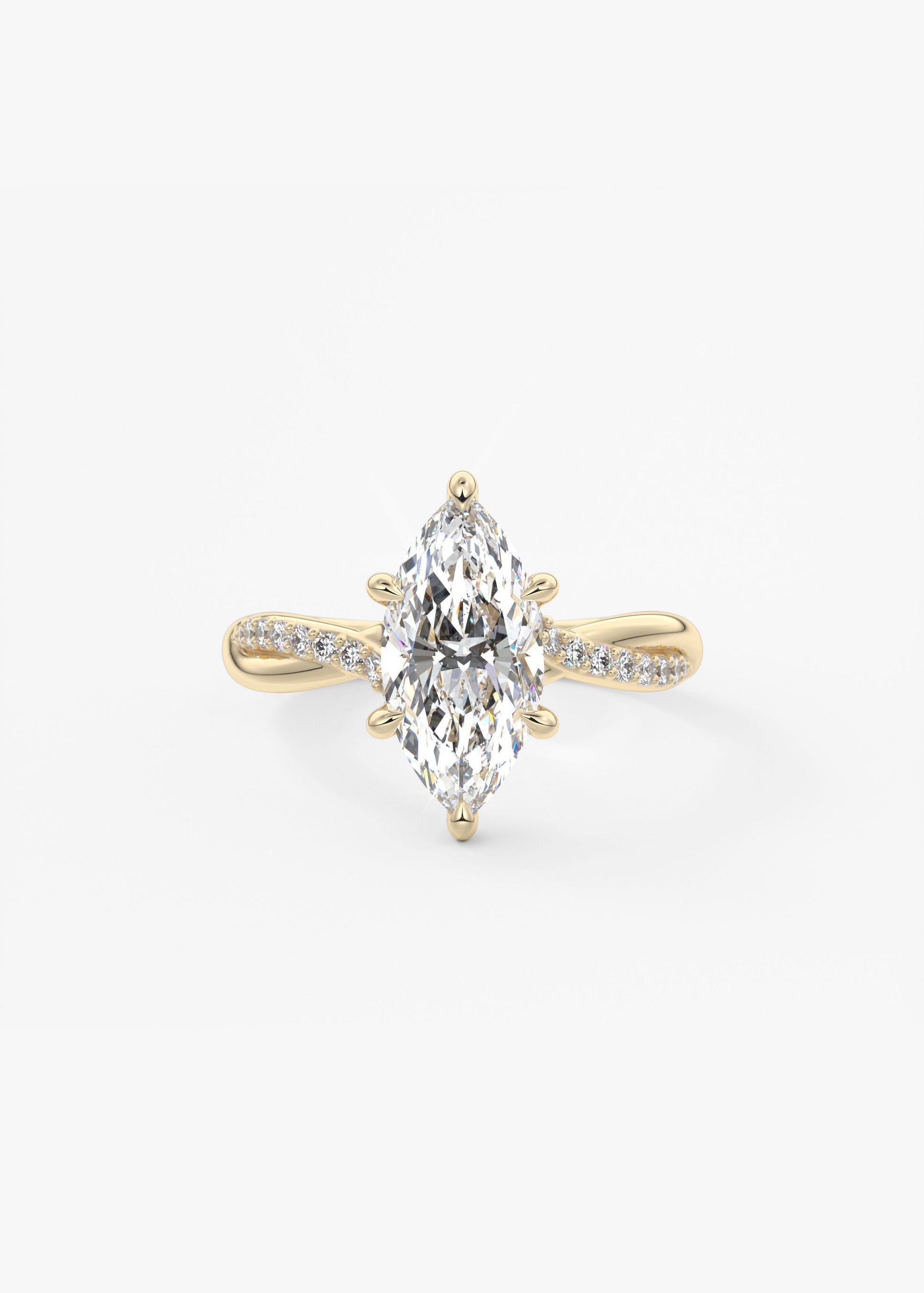 Marquise Twisted Pave Lab Grown Diamond Engagement Ring