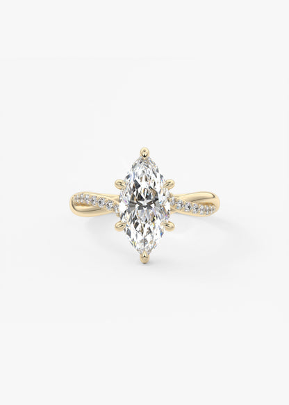 Marquise Twisted Pave Lab Grown Diamond Engagement Ring