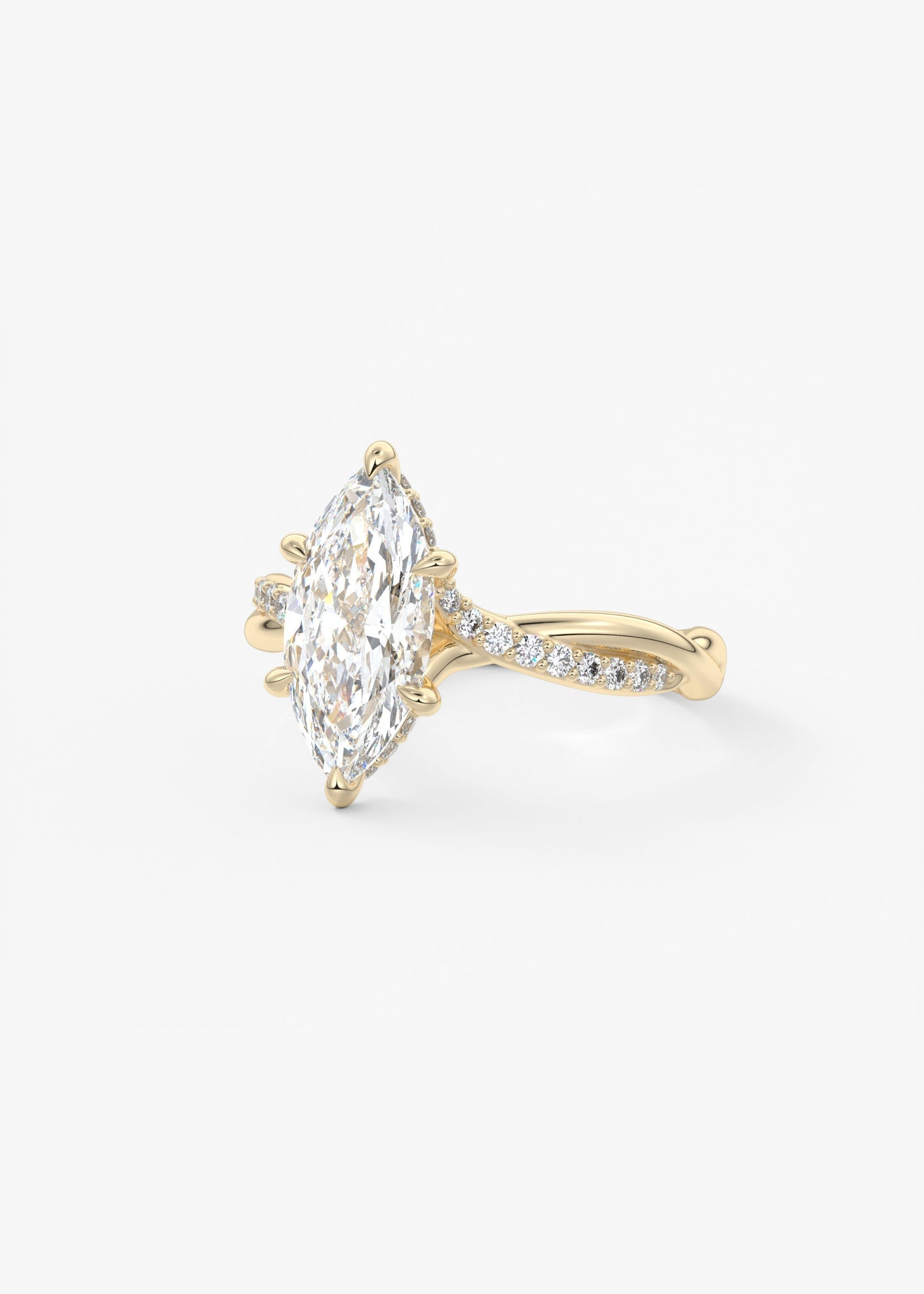 Marquise Twisted Pave Lab Grown Diamond Engagement Ring