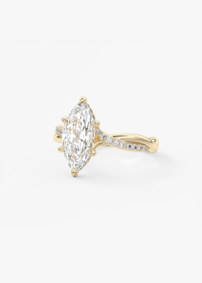 Marquise Twisted Pave Lab Grown Diamond Engagement Ring