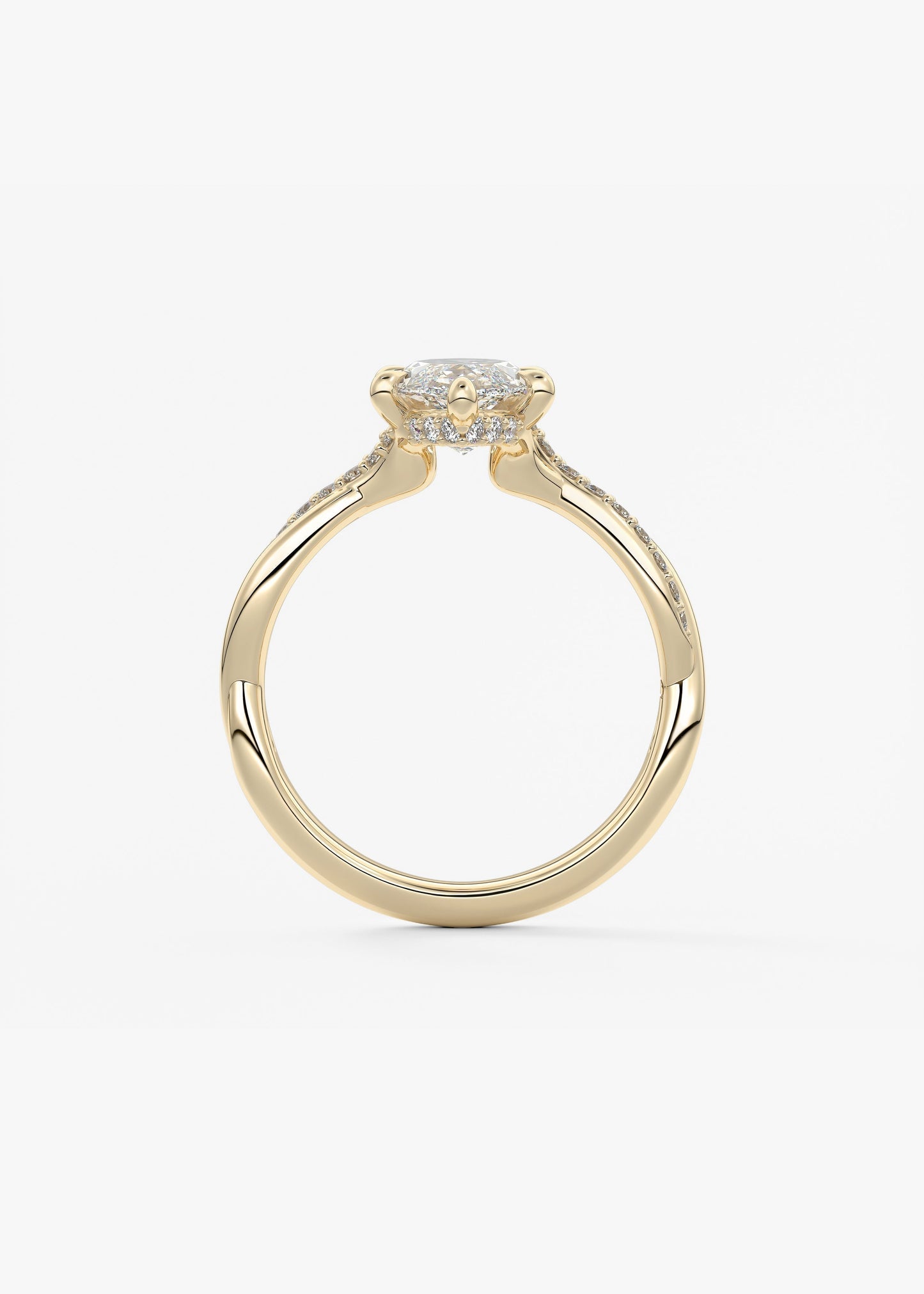Marquise Twisted Pave Lab Grown Diamond Engagement Ring