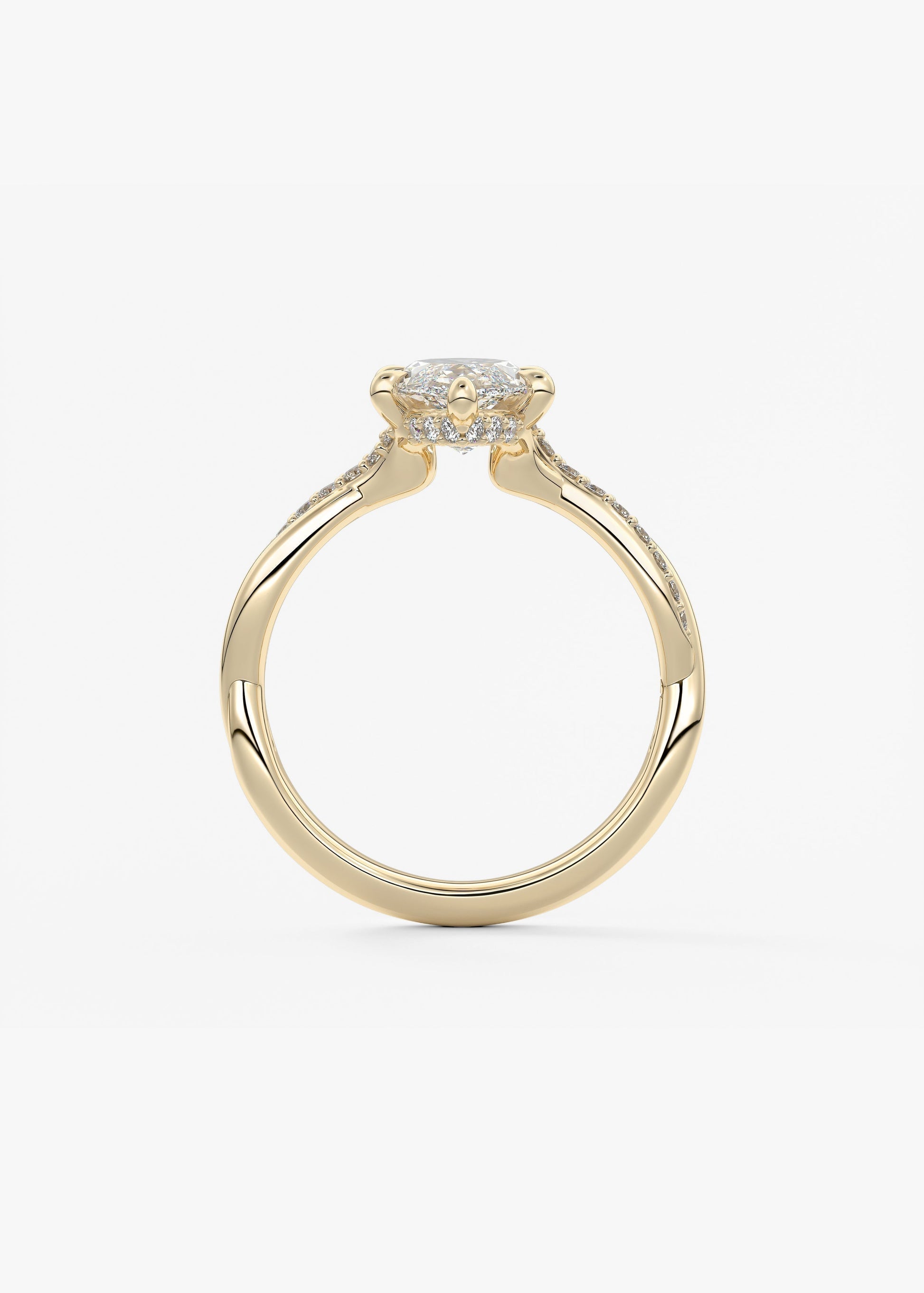 Marquise Twisted Pave Lab Grown Diamond Engagement Ring
