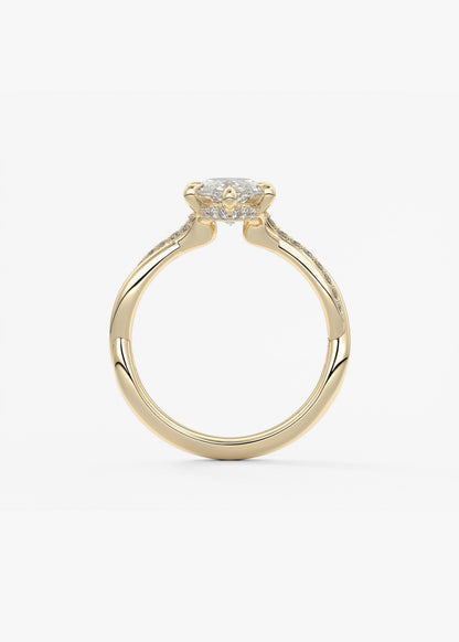 Marquise Twisted Pave Lab Grown Diamond Engagement Ring