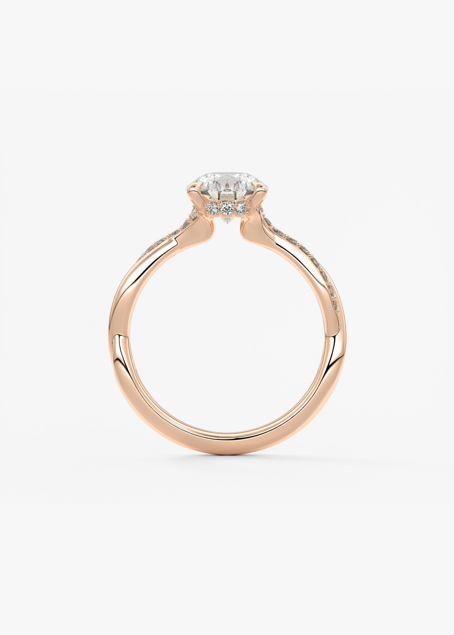 Pear Twisted Pave Lab Grown Diamond Engagement Ring