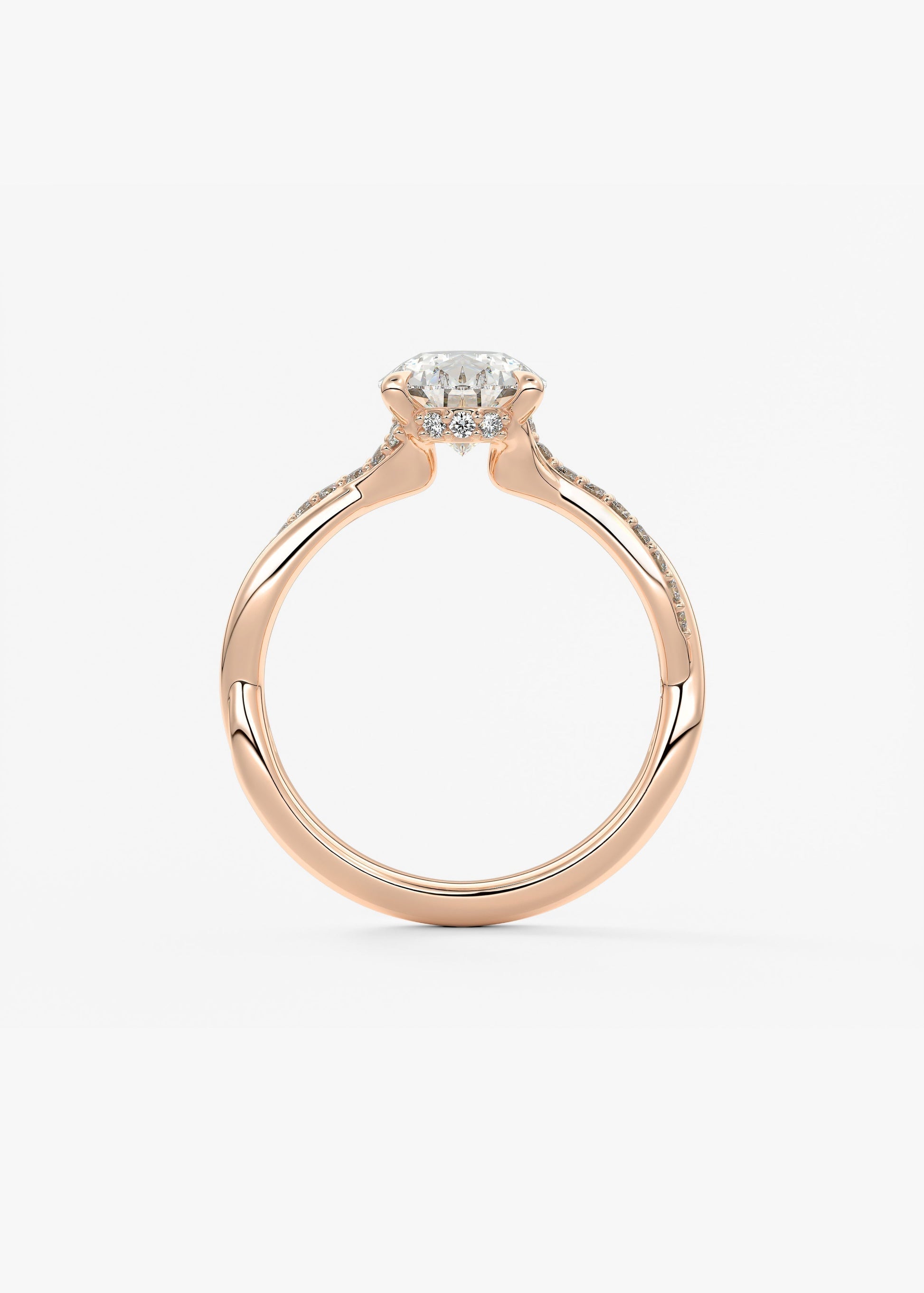 Pear Twisted Pave Lab Grown Diamond Engagement Ring