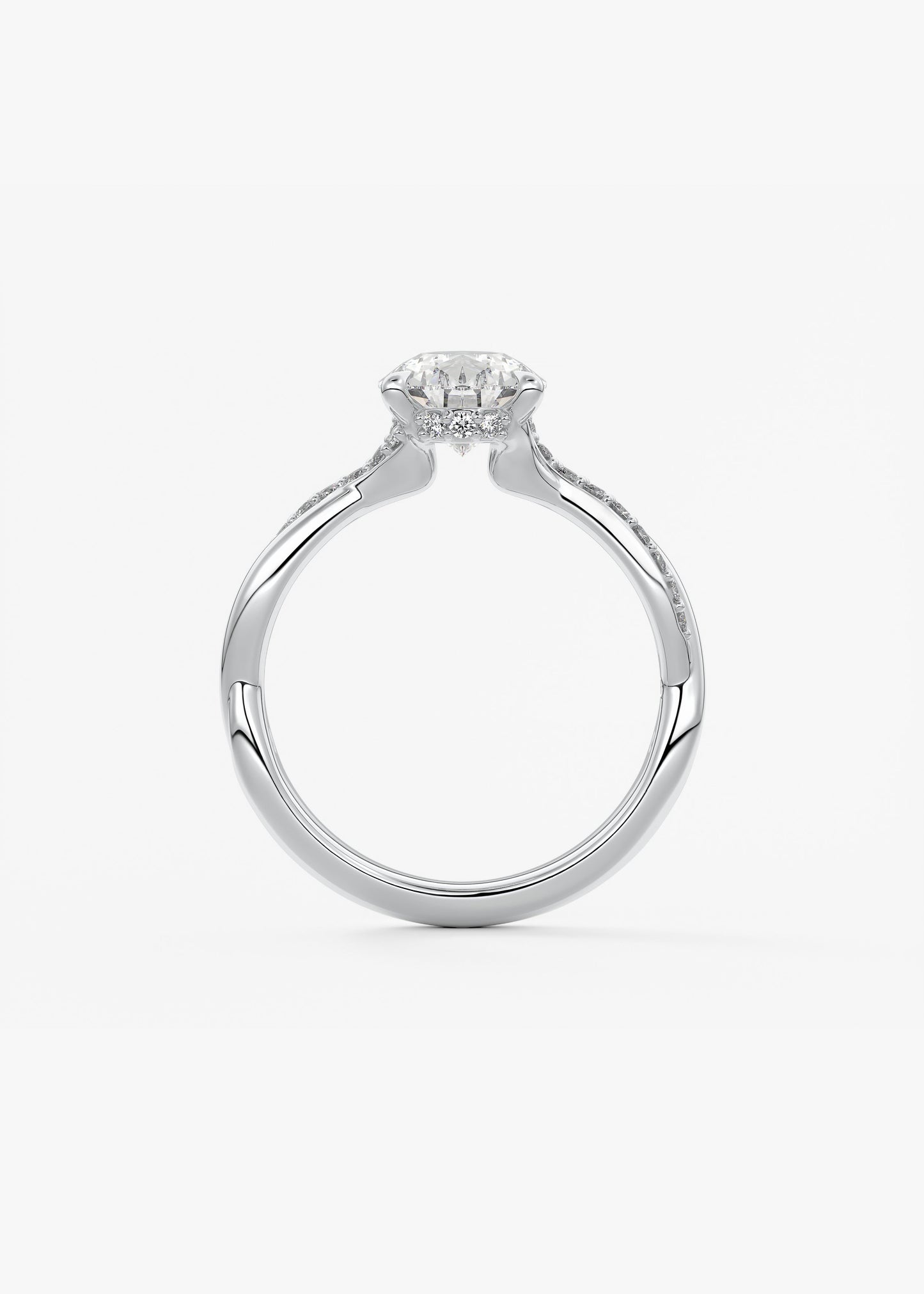 Pear Twisted Pave Lab Grown Diamond Engagement Ring