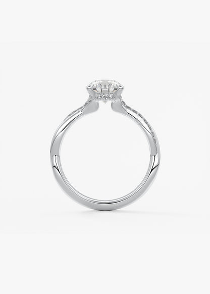 Pear Twisted Pave Lab Grown Diamond Engagement Ring
