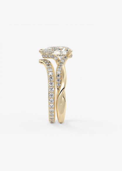 Pear Twisted Pave Lab Grown Diamond Engagement Ring