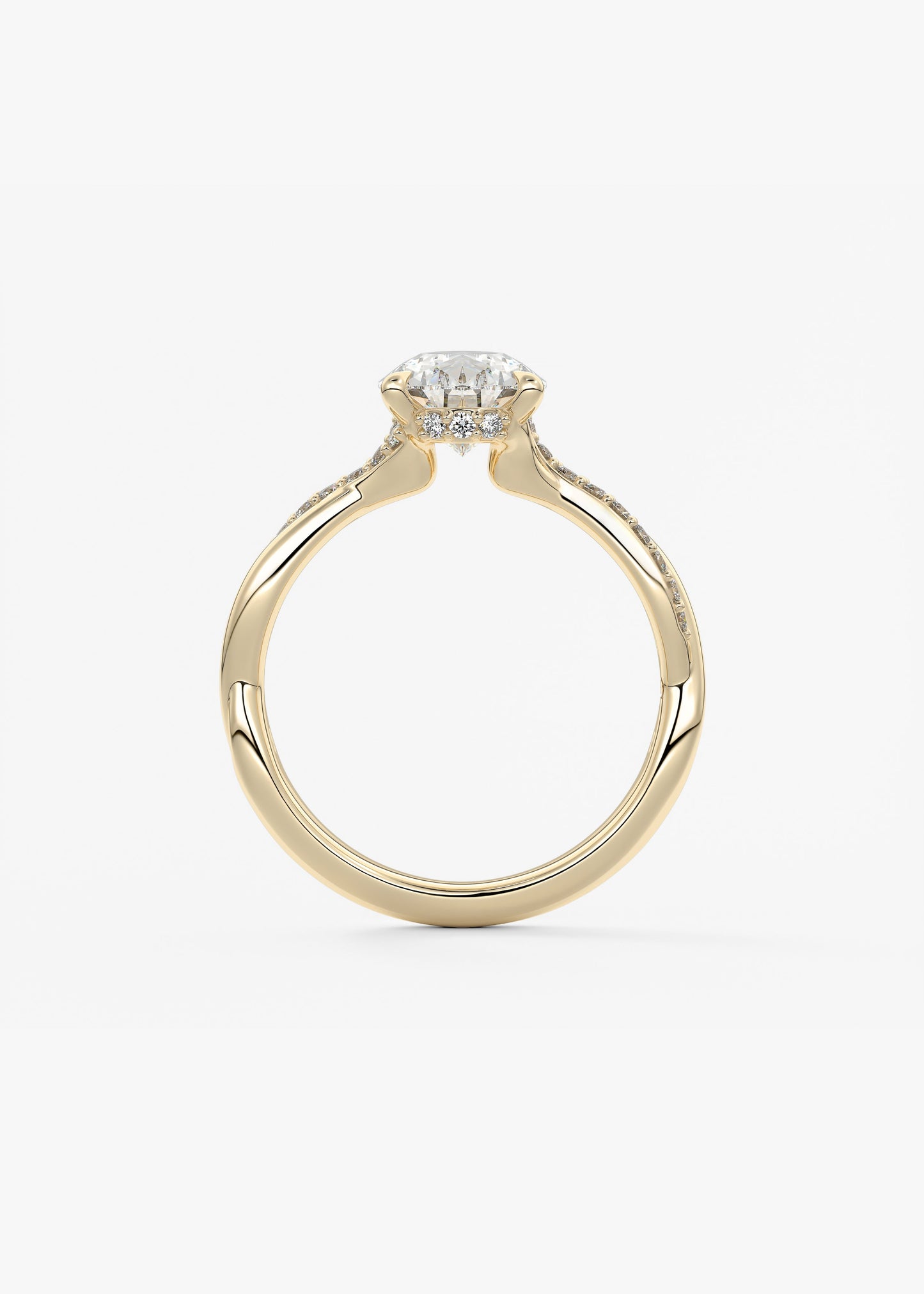 Pear Twisted Pave Lab Grown Diamond Engagement Ring