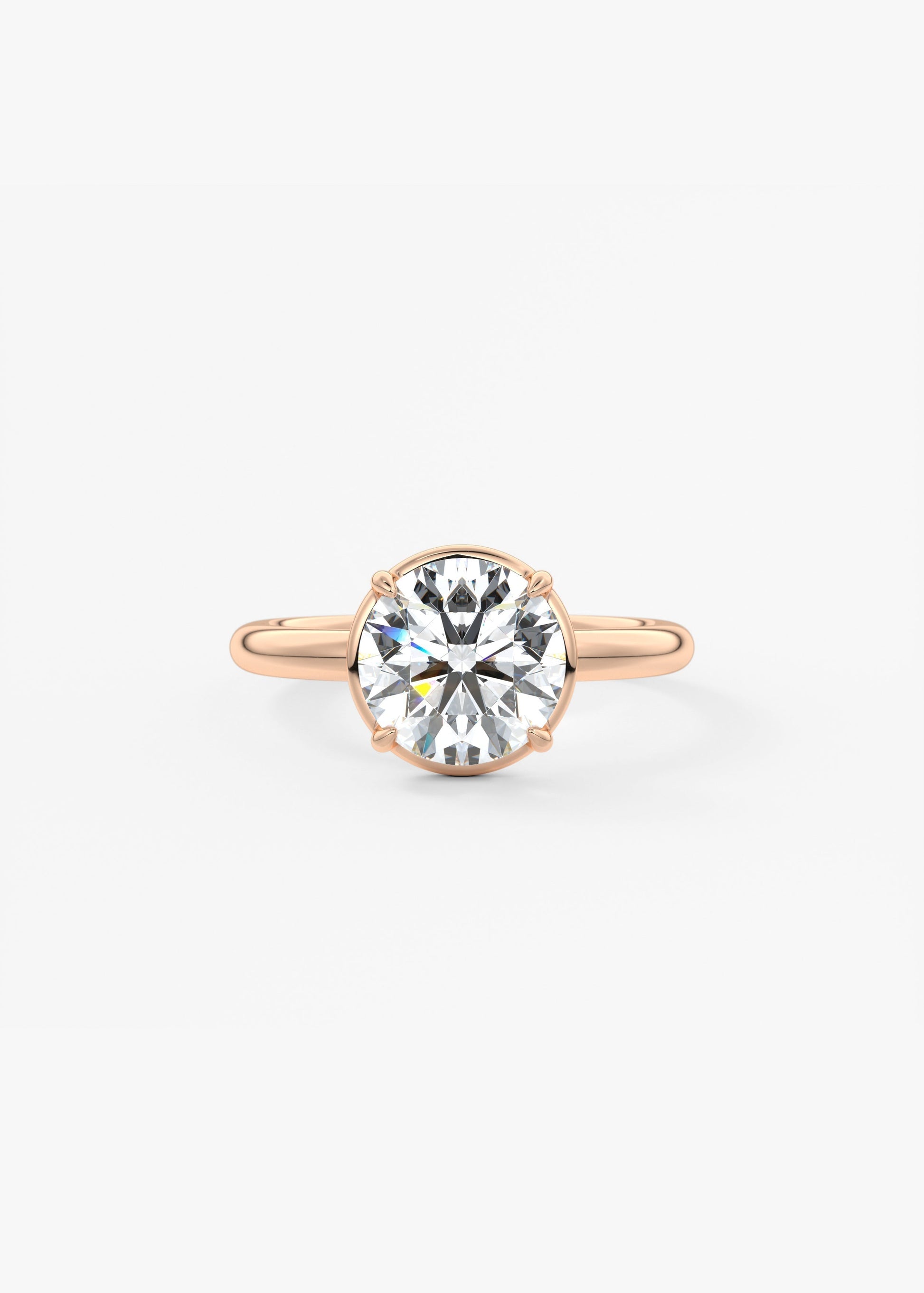 Round Bezel Lab Grown Diamond Engagement Ring