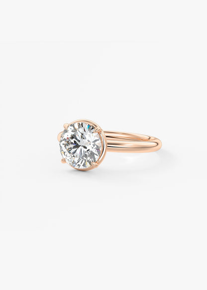 Round Bezel Lab Grown Diamond Engagement Ring