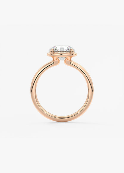 Round Bezel Lab Grown Diamond Engagement Ring