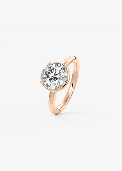 Round Bezel Lab Grown Diamond Engagement Ring