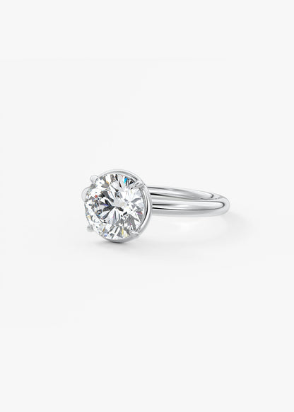 Round Bezel Lab Grown Diamond Engagement Ring
