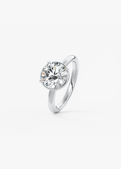 Round Bezel Lab Grown Diamond Engagement Ring