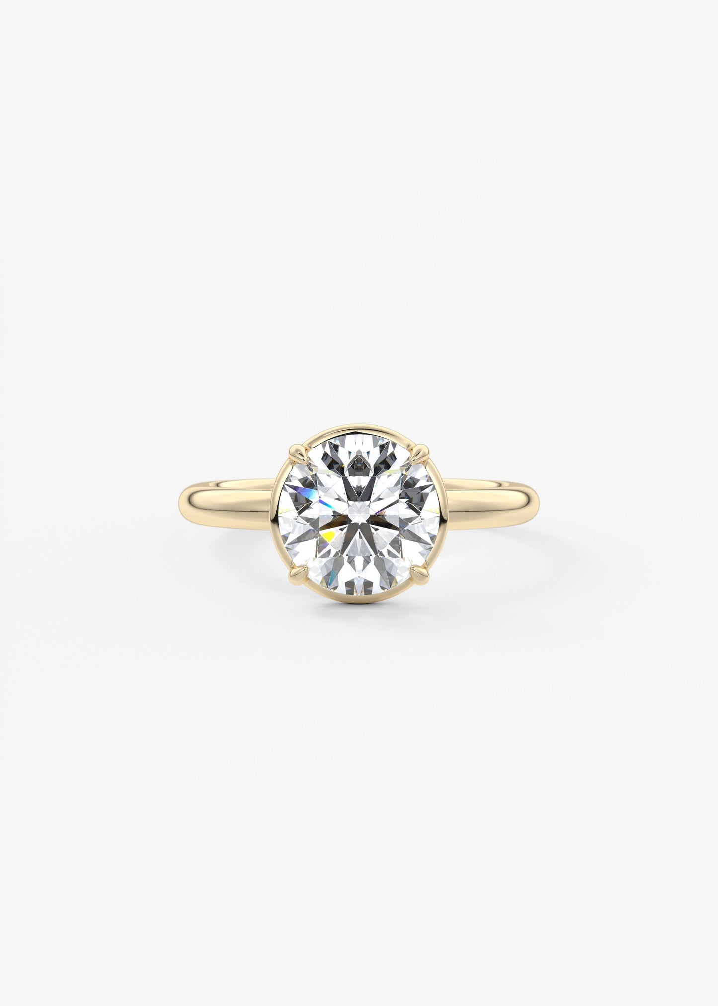 Round Bezel Lab Grown Diamond Engagement Ring