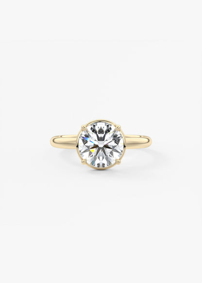 Round Bezel Lab Grown Diamond Engagement Ring