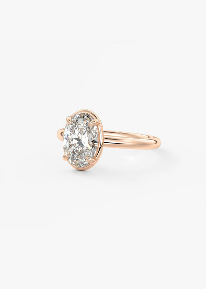 Oval Bezel Lab Grown Diamond Engagement Ring