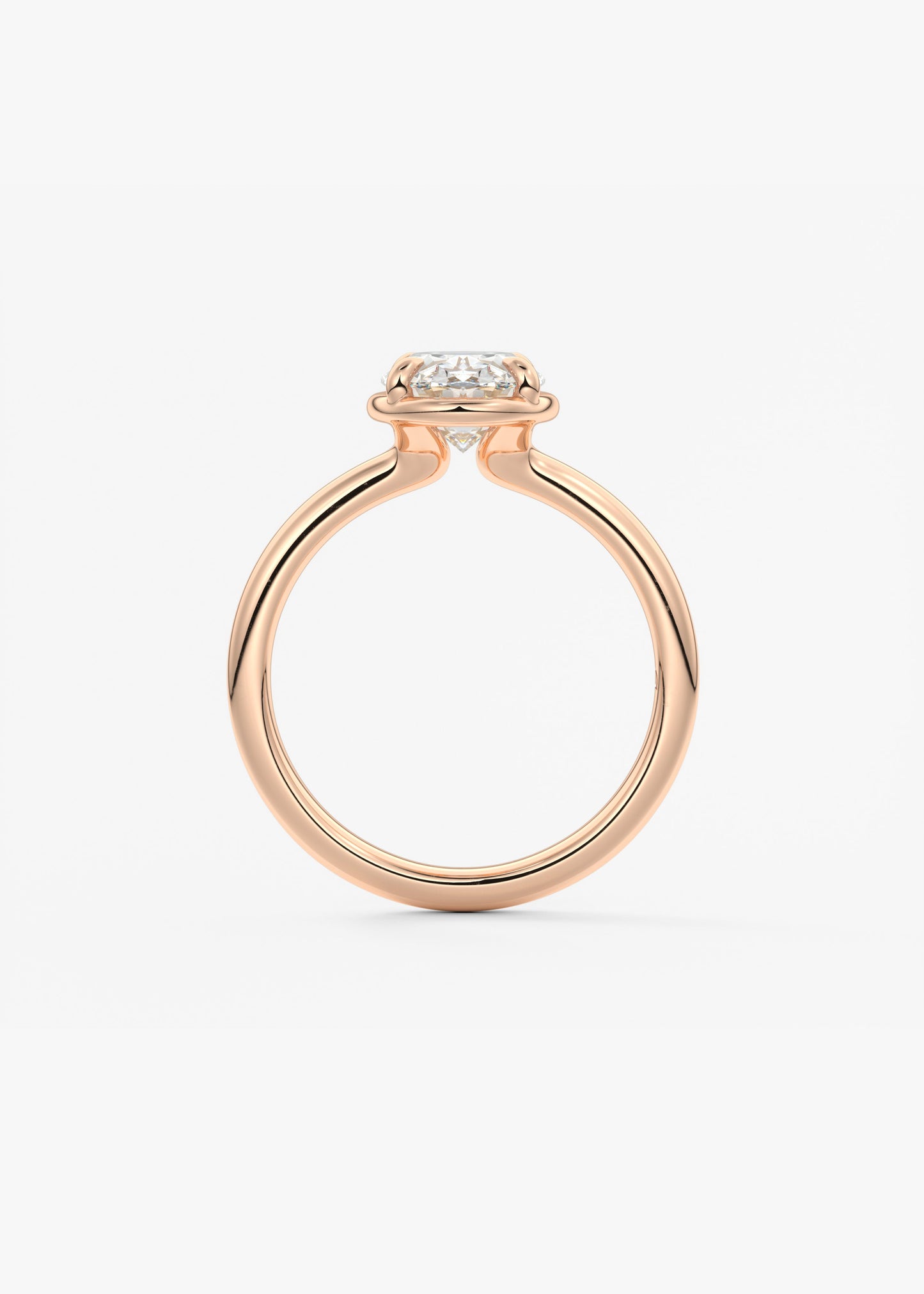 Oval Bezel Lab Grown Diamond Engagement Ring