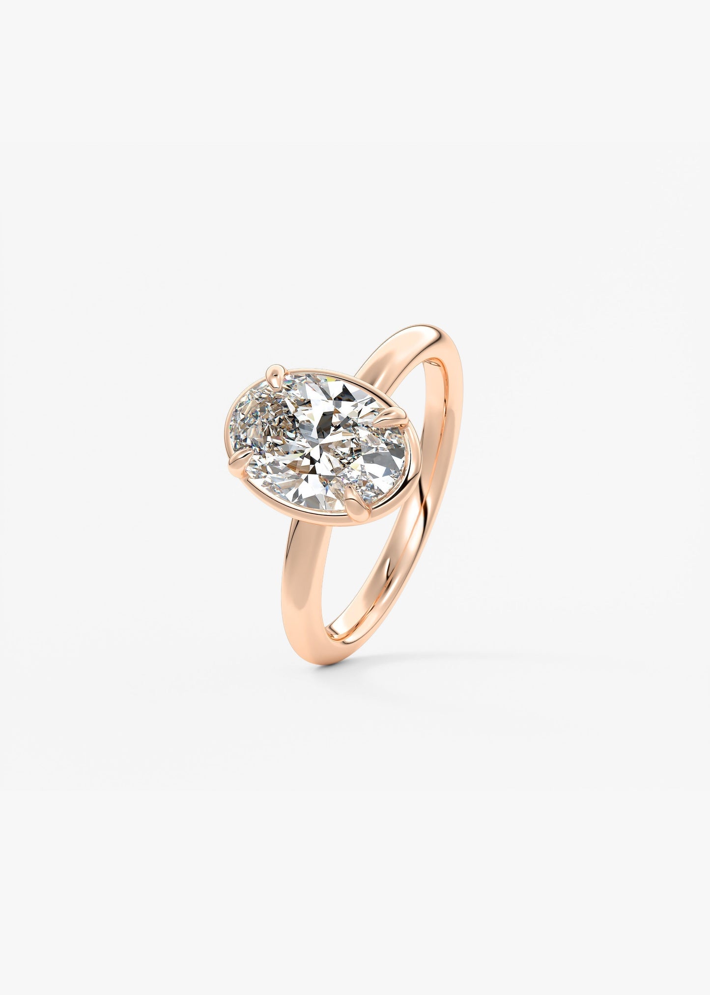 Oval Bezel Lab Grown Diamond Engagement Ring