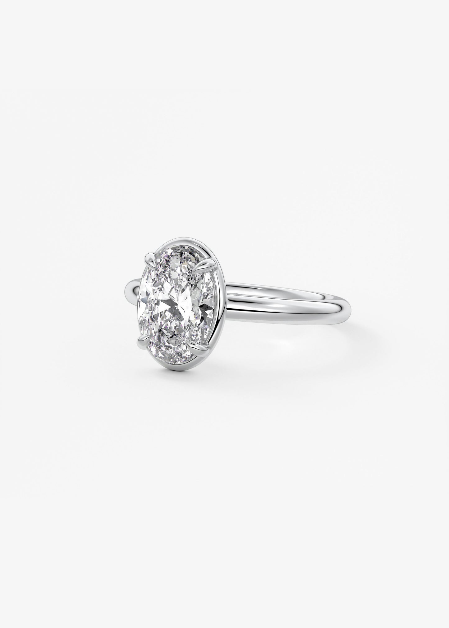 Oval Bezel Lab Grown Diamond Engagement Ring