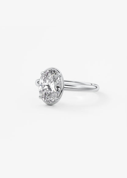 Oval Bezel Lab Grown Diamond Engagement Ring
