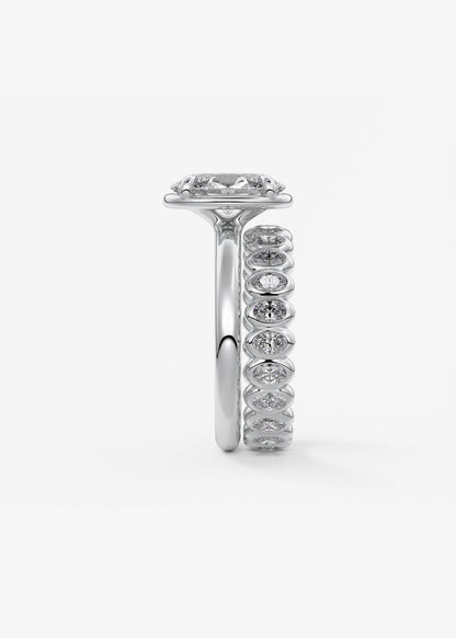 Oval Bezel Lab Grown Diamond Engagement Ring