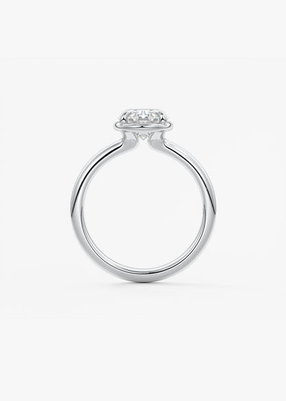 Oval Bezel Lab Grown Diamond Engagement Ring