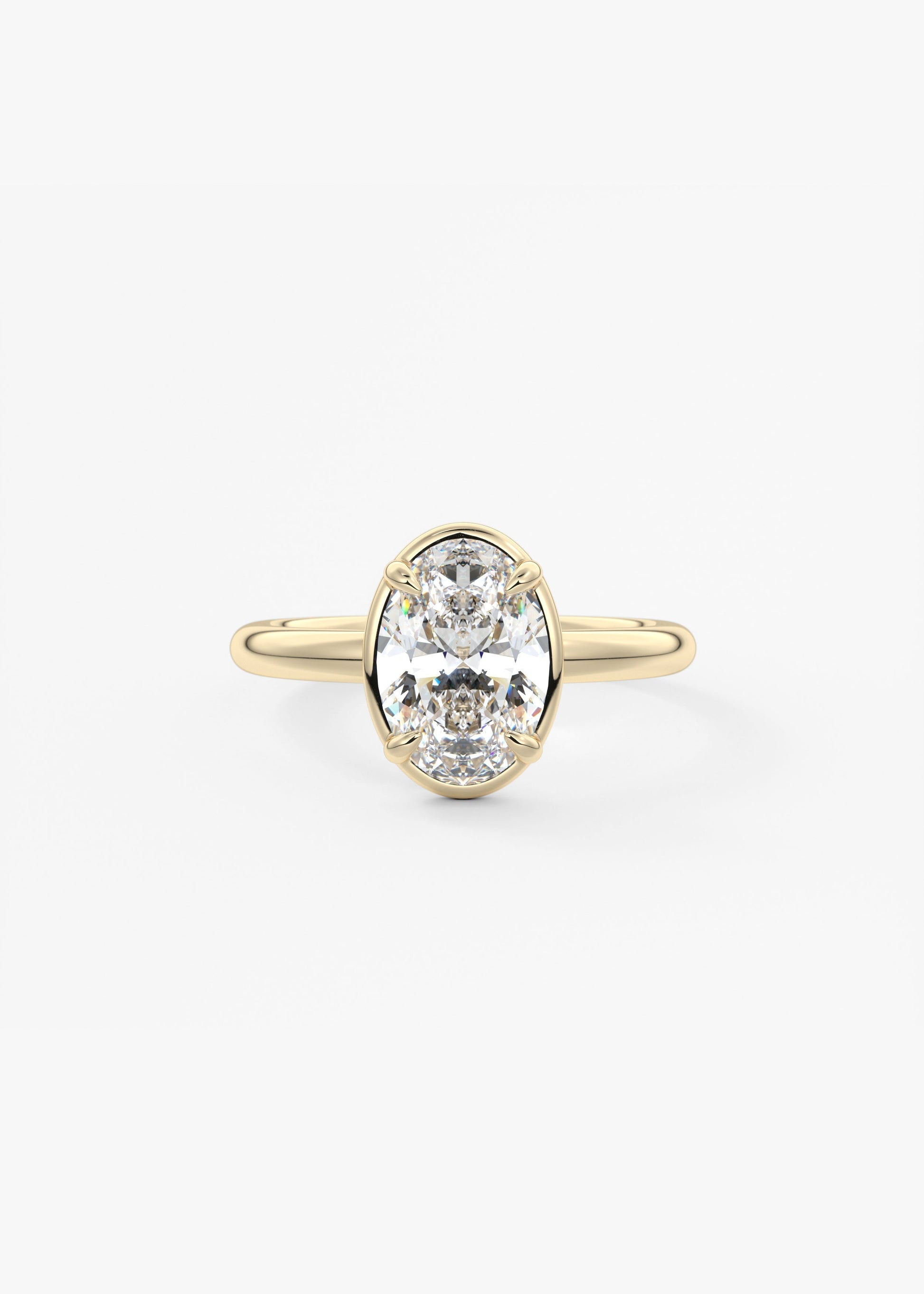 Oval Bezel Lab Grown Diamond Engagement Ring