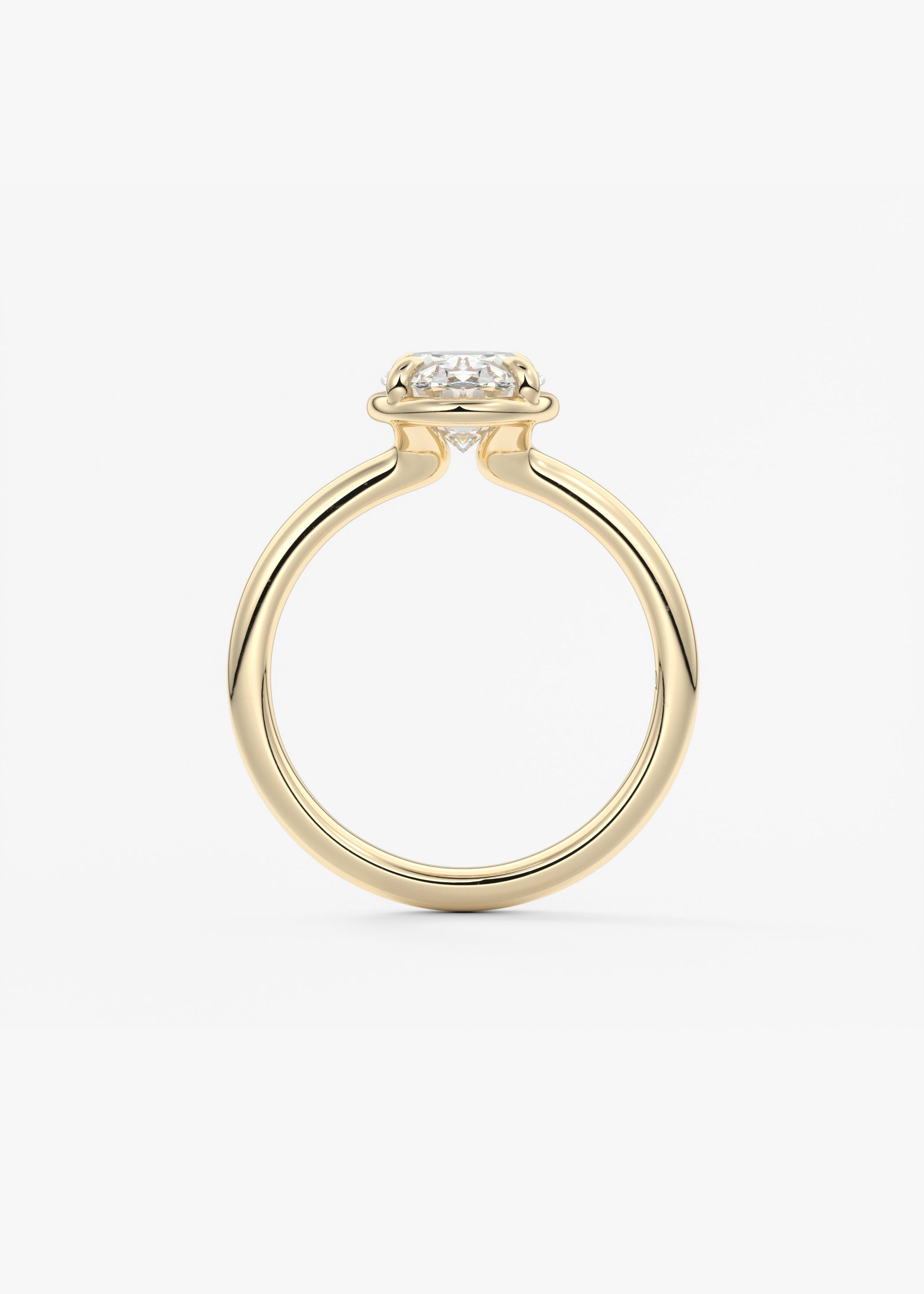 Oval Bezel Lab Grown Diamond Engagement Ring