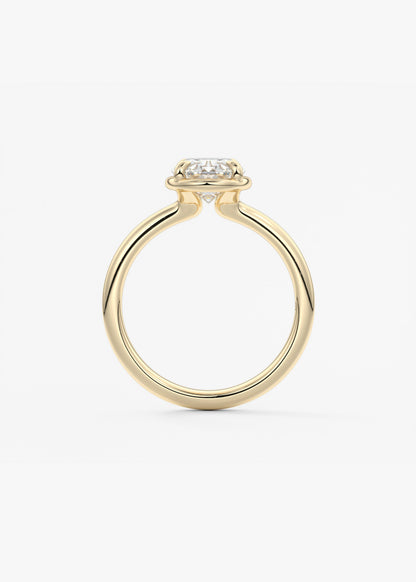 Oval Bezel Lab Grown Diamond Engagement Ring