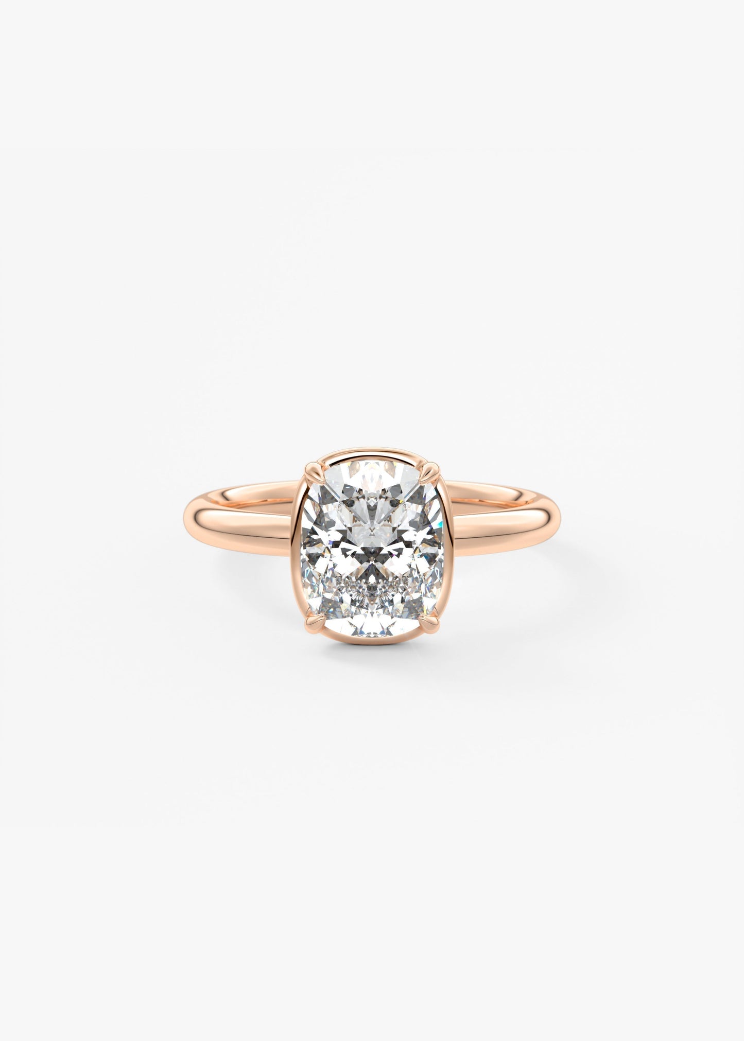 Elongated Cushion Bezel Lab Grown Diamond Engagement Ring