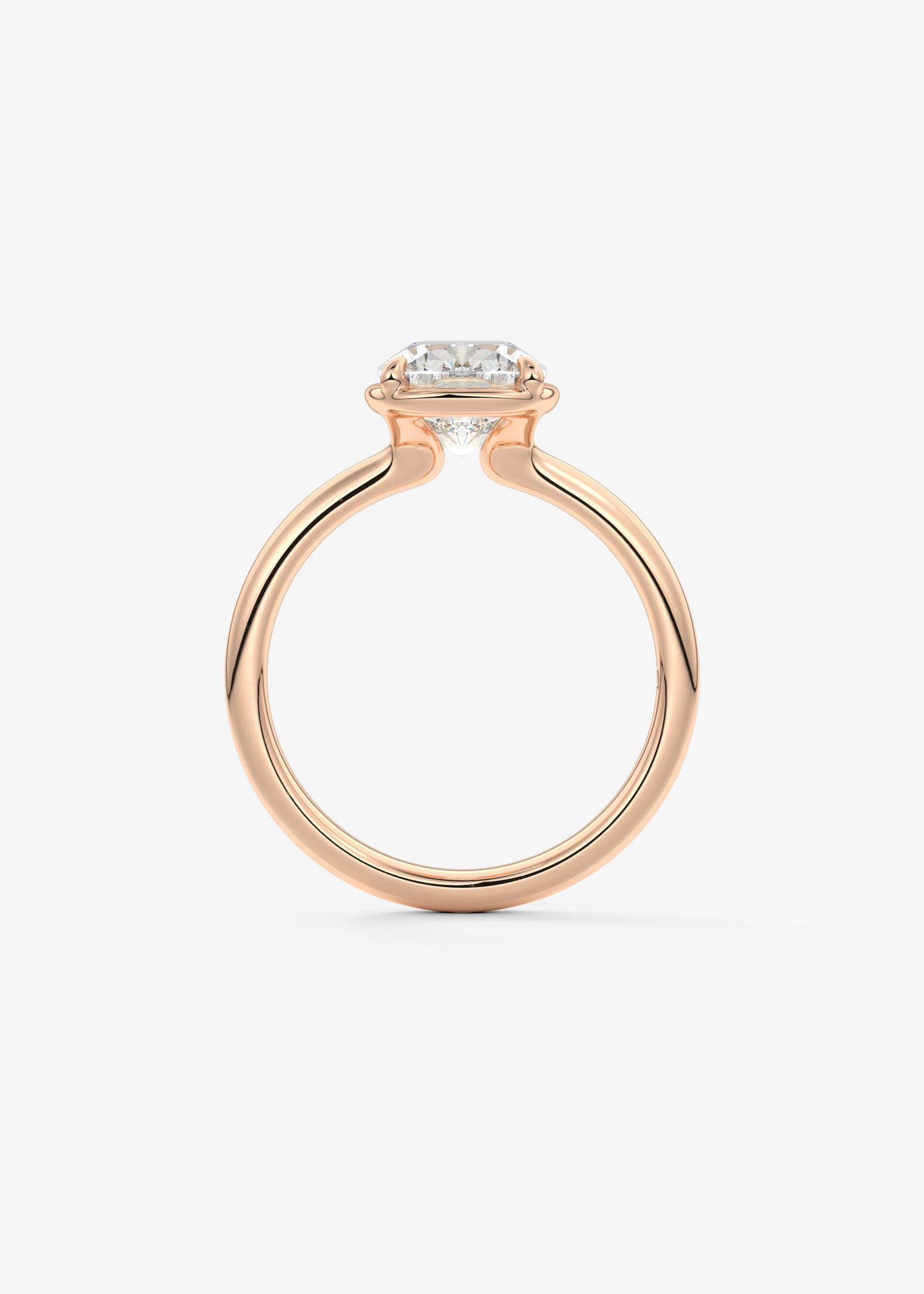 Elongated Cushion Bezel Lab Grown Diamond Engagement Ring