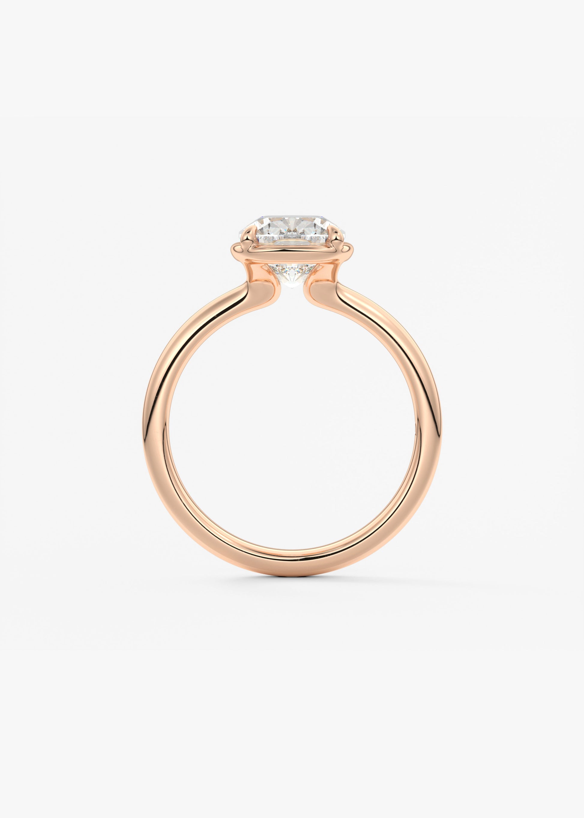 Elongated Cushion Bezel Lab Grown Diamond Engagement Ring