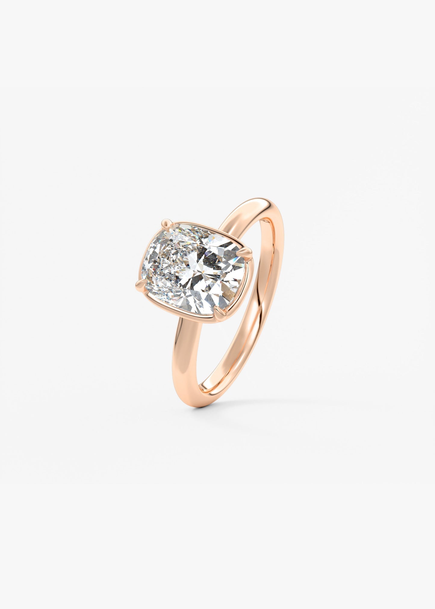 Elongated Cushion Bezel Lab Grown Diamond Engagement Ring