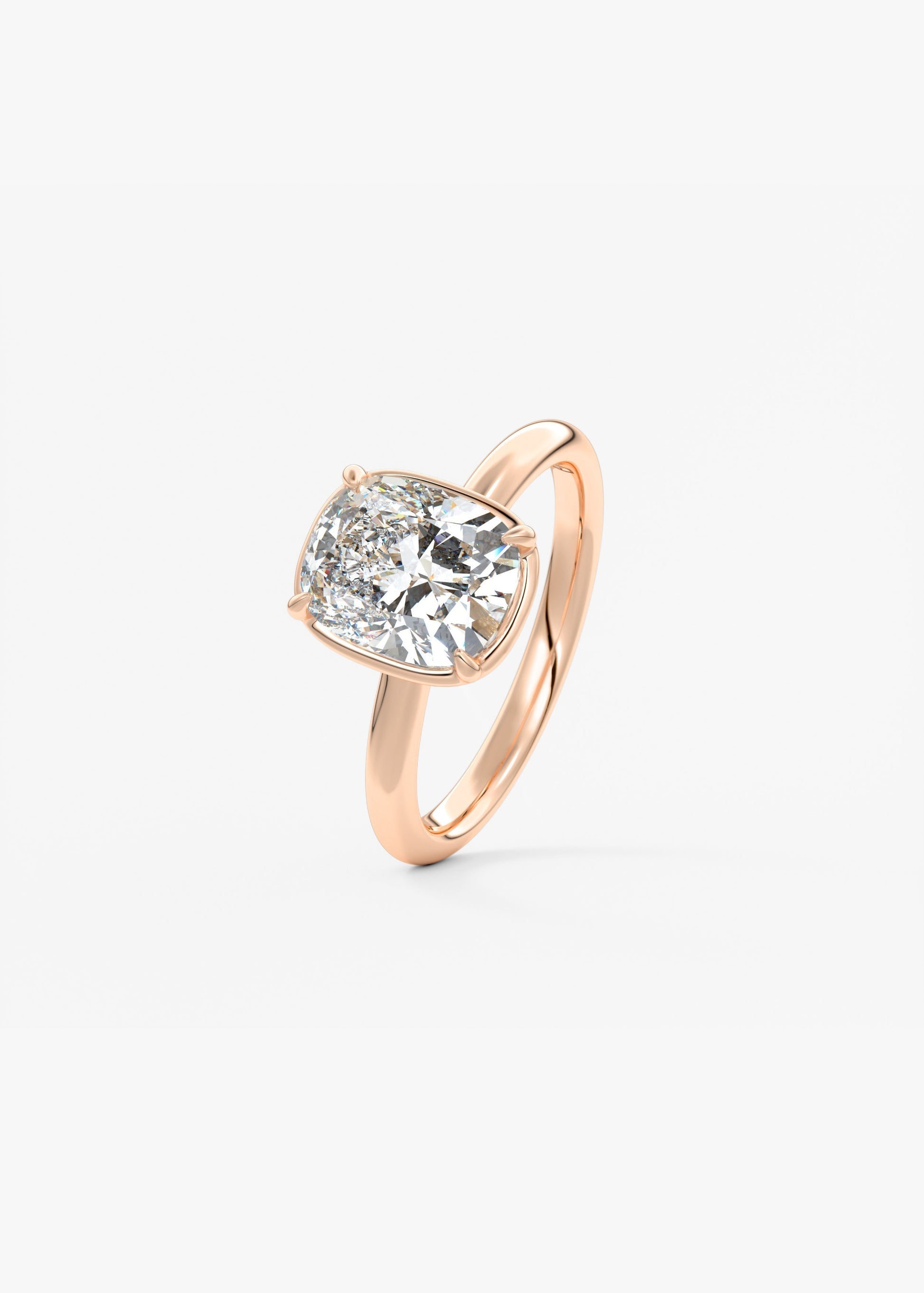 Elongated Cushion Bezel Lab Grown Diamond Engagement Ring