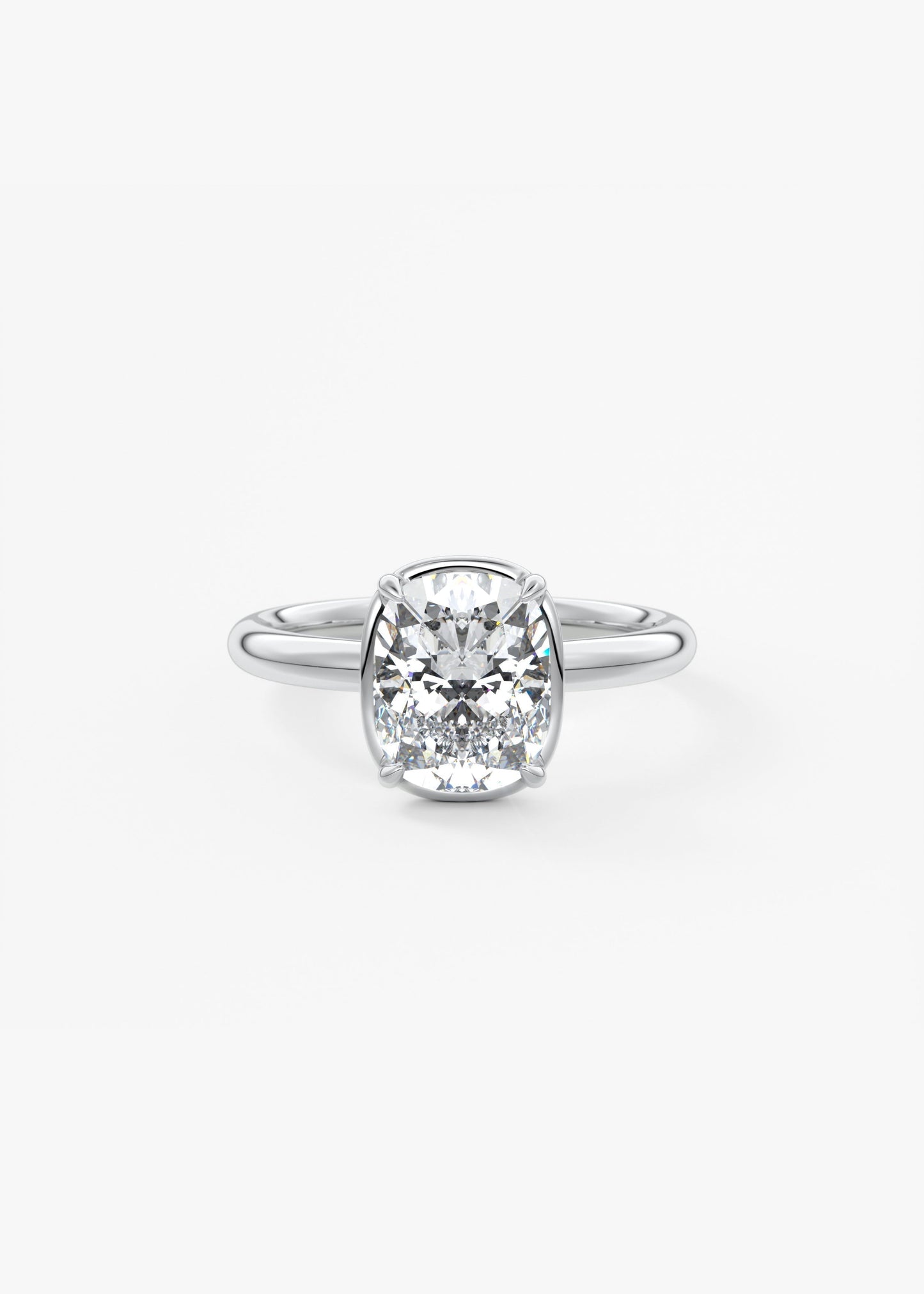 Elongated Cushion Bezel Lab Grown Diamond Engagement Ring
