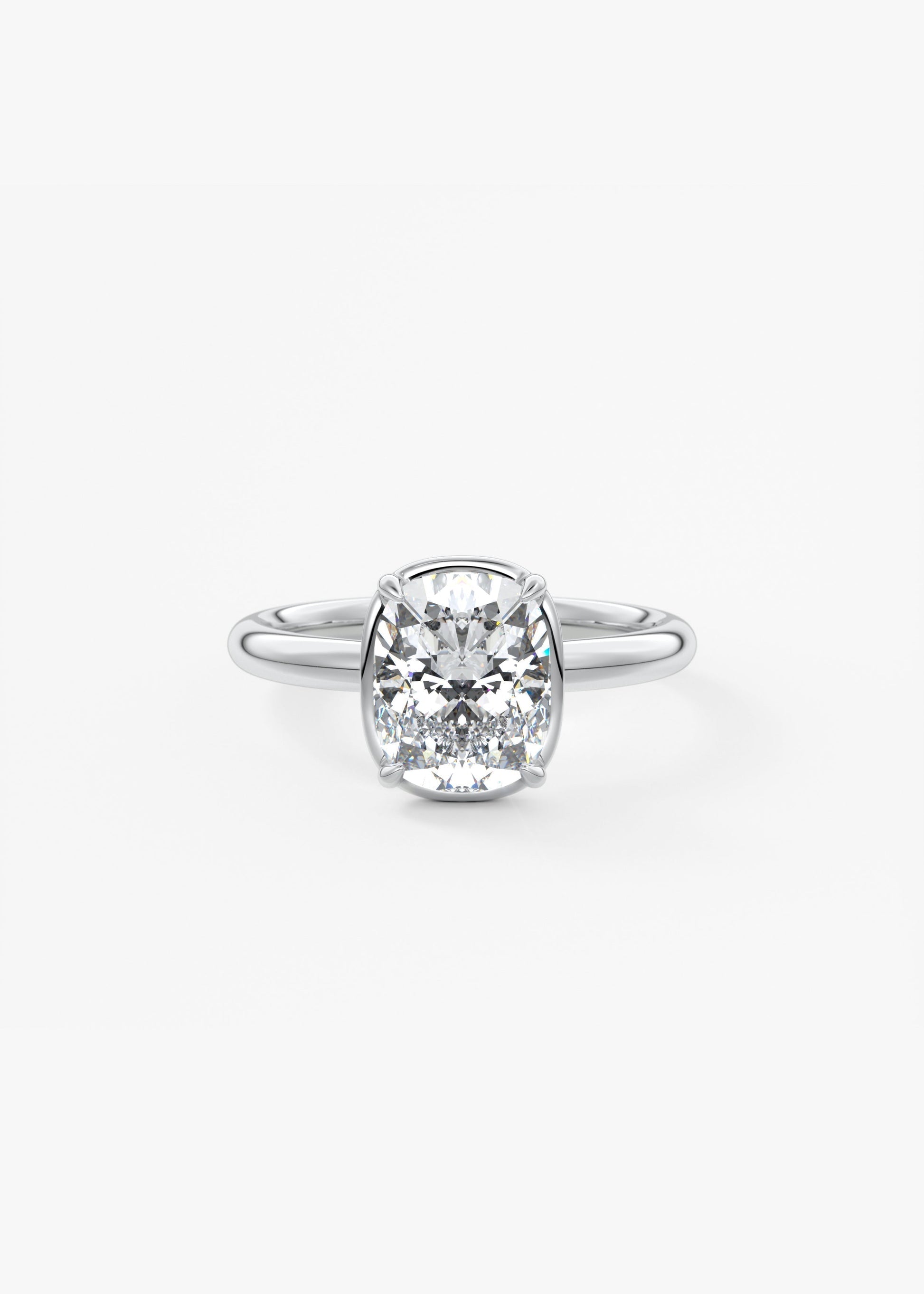 Elongated Cushion Bezel Lab Grown Diamond Engagement Ring