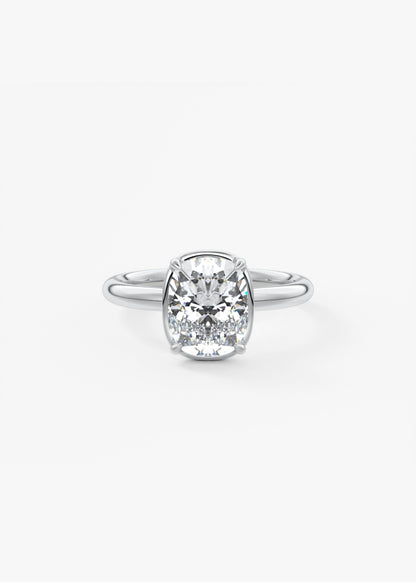 Elongated Cushion Bezel Lab Grown Diamond Engagement Ring