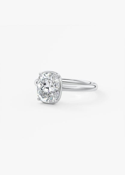 Elongated Cushion Bezel Lab Grown Diamond Engagement Ring