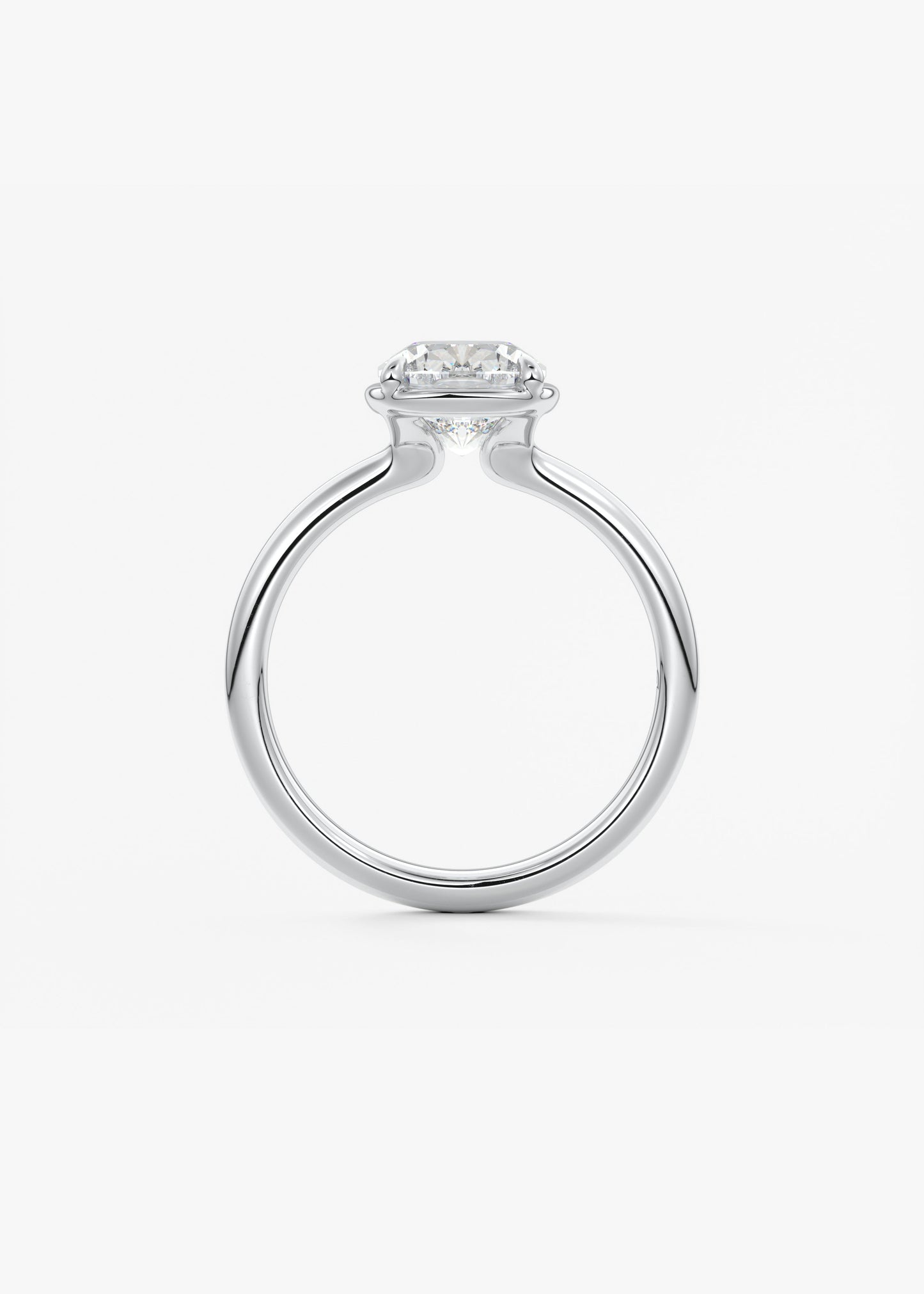Elongated Cushion Bezel Lab Grown Diamond Engagement Ring