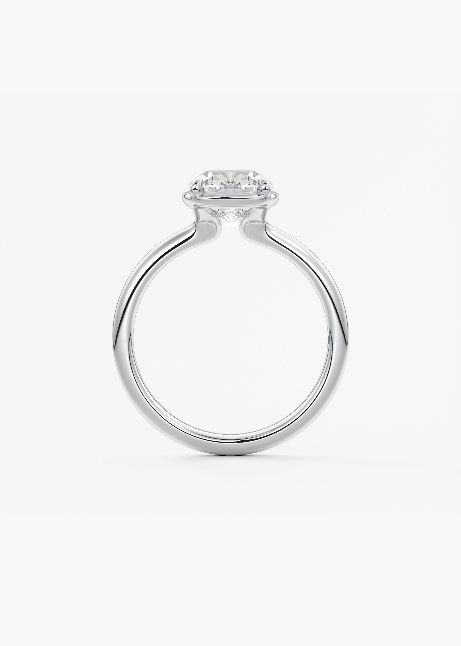 Elongated Cushion Bezel Lab Grown Diamond Engagement Ring