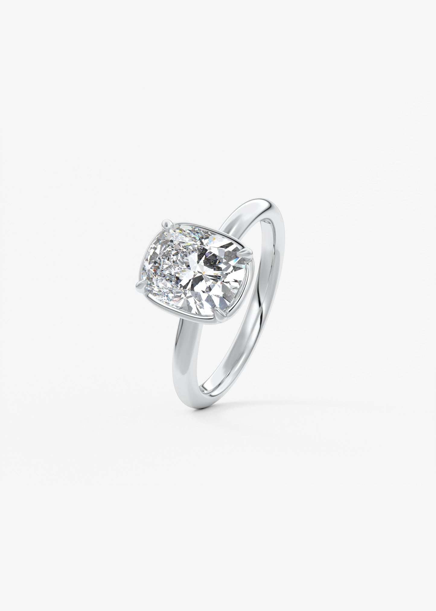 Elongated Cushion Bezel Lab Grown Diamond Engagement Ring