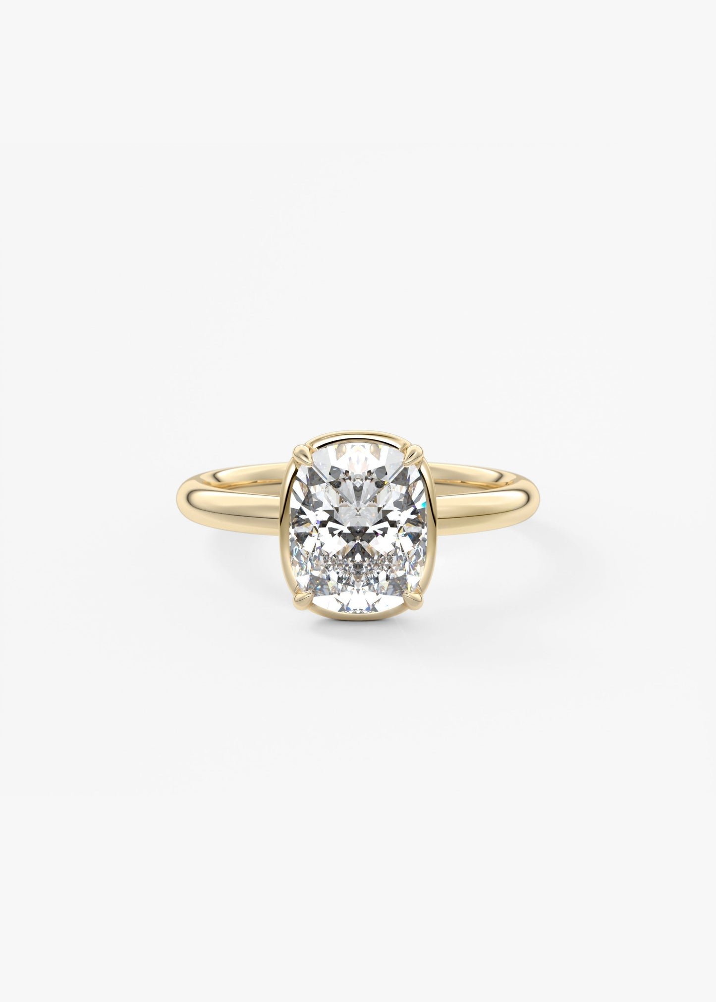 Elongated Cushion Bezel Lab Grown Diamond Engagement Ring