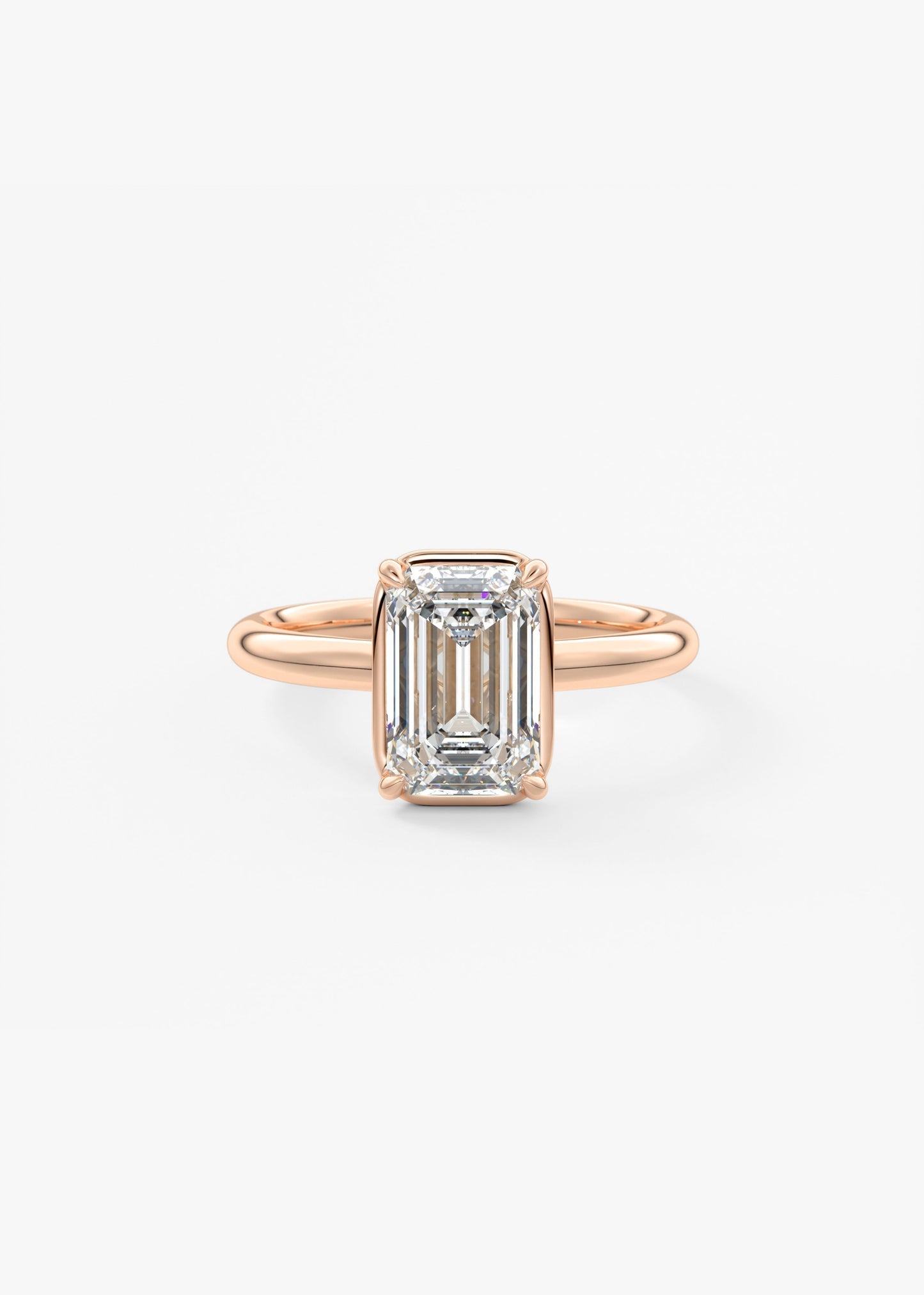 Emerald Bezel Lab Grown Diamond Engagement Ring