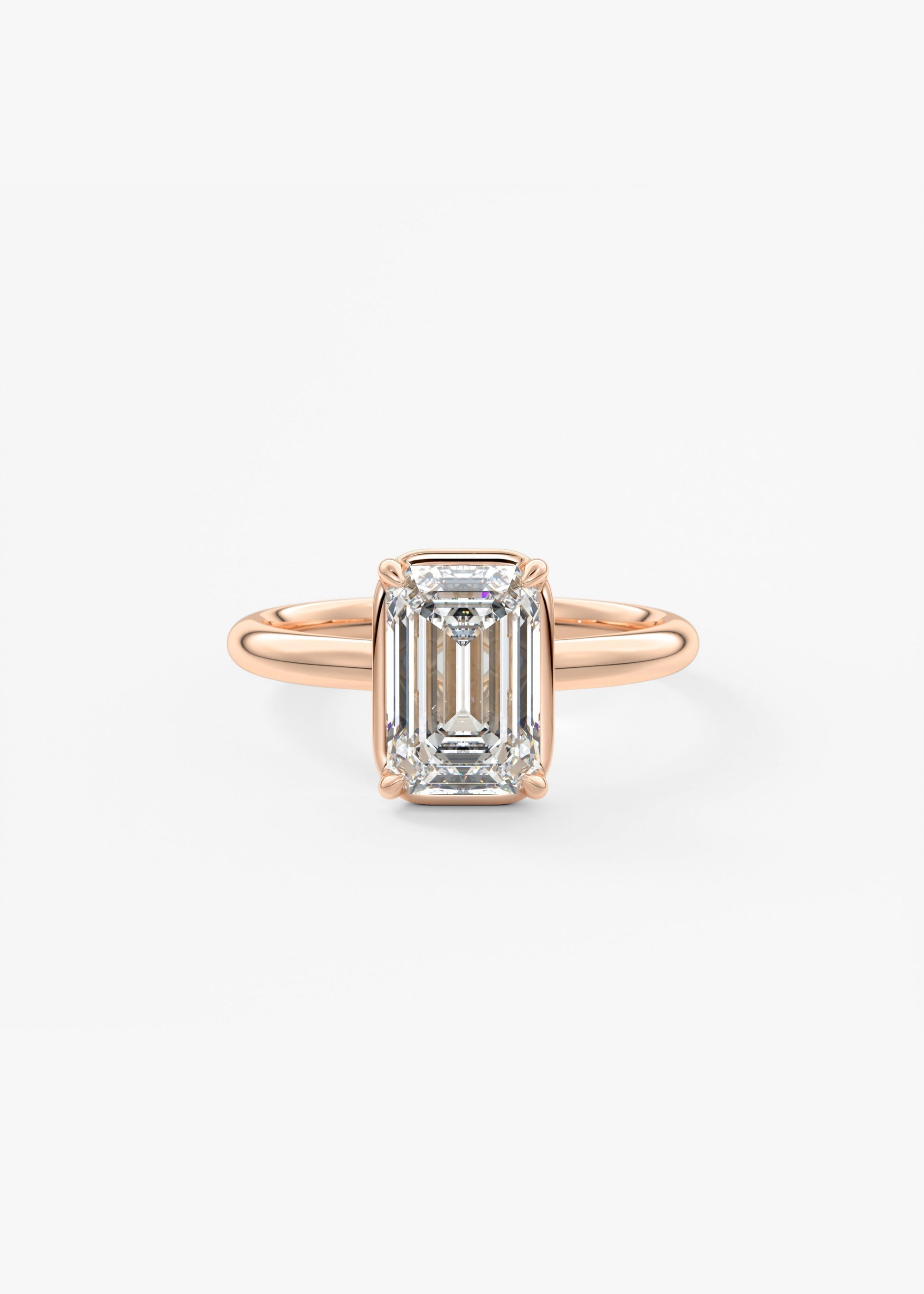 Emerald Bezel Lab Grown Diamond Engagement Ring