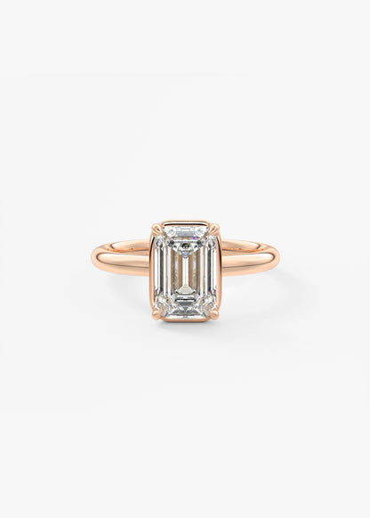 Emerald Bezel Lab Grown Diamond Engagement Ring
