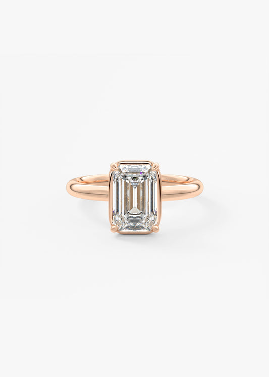Emerald Bezel Lab Grown Diamond Engagement Ring