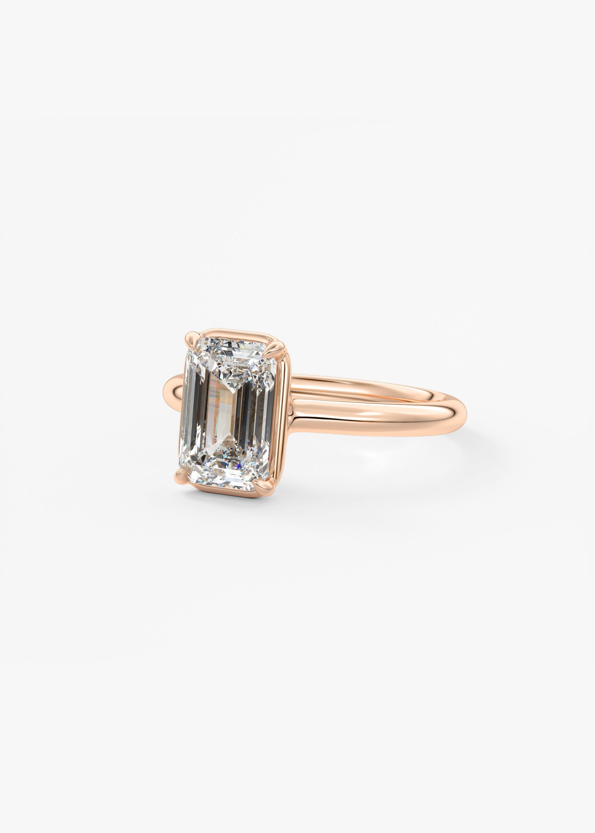 Emerald Bezel Lab Grown Diamond Engagement Ring
