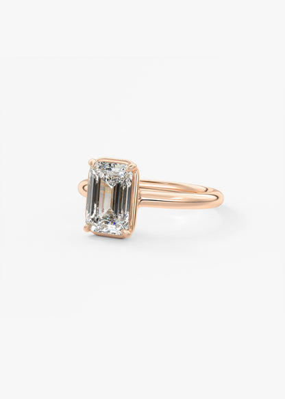 Emerald Bezel Lab Grown Diamond Engagement Ring